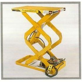 Small scissor lift tables feature service capacities of up to 2,000 lbs.